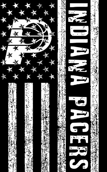 Indiana Pacers Black And White American Flag logo vinyl decal